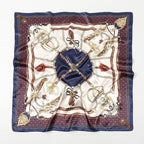 Leopard Print Square Scarf Satin Silk - Piña Colada