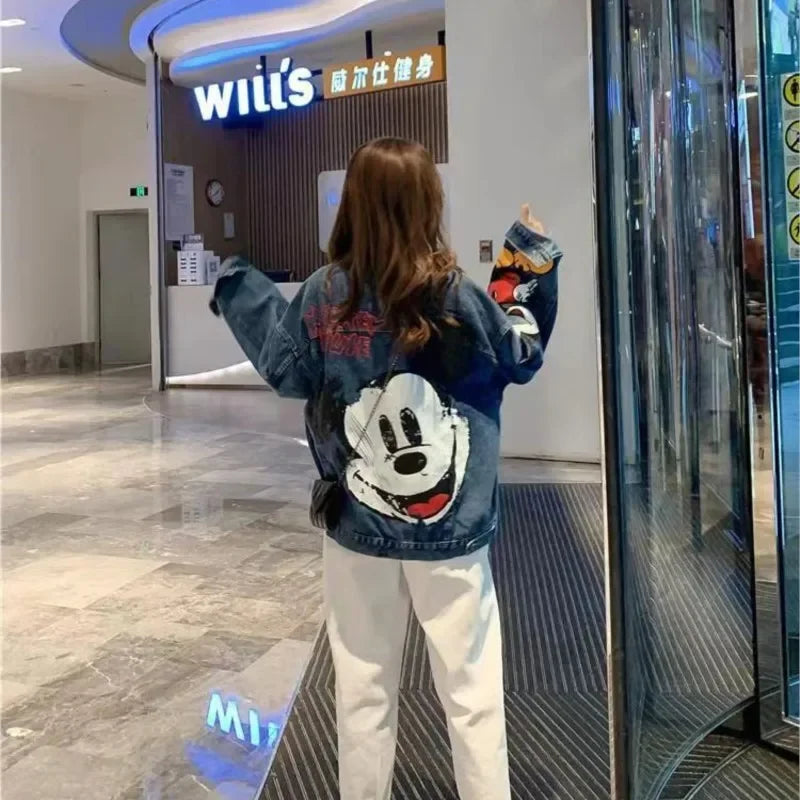 Printed Denim Jacket Cartoon - Piña Colada