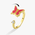 Spinner Ring Crystal Flower - Piña Colada