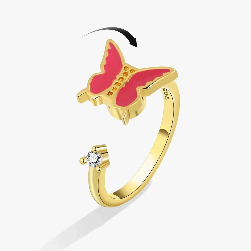 Spinner Ring Crystal Flower - Piña Colada