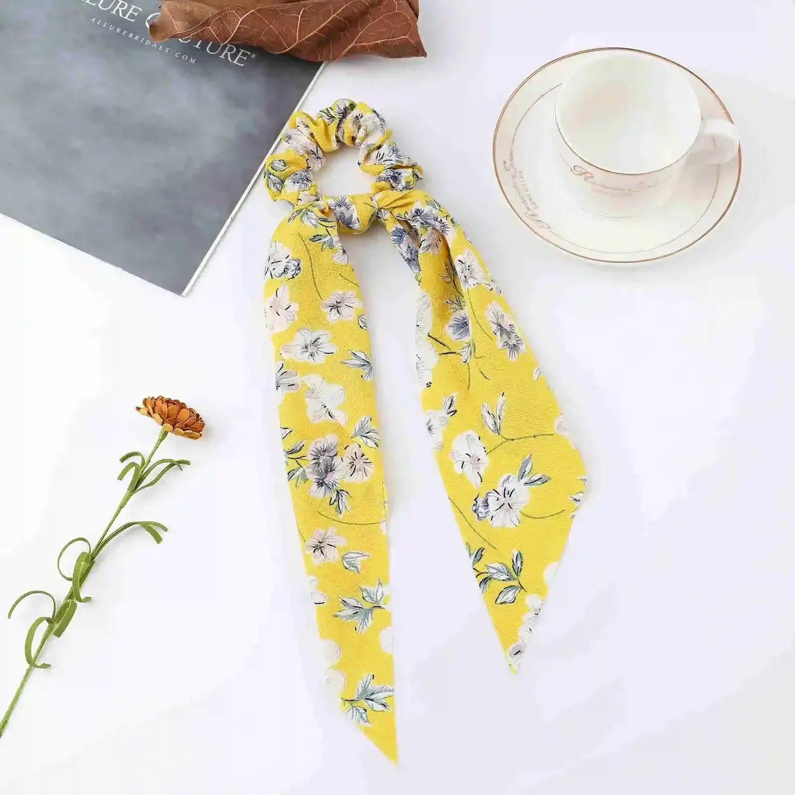 Satin Scrunchie Scarf - Piña Colada