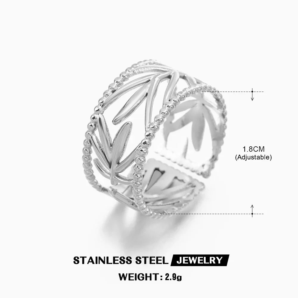Gold Color Stainless Steel Heart Ring - Piña Colada