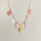 Beach Style Turtle & Starfish Pendant Necklace - Piña Colada