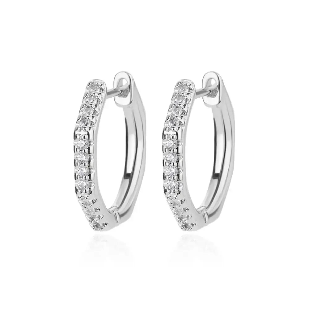 Zircon Polygon Earrings For Women Stainless Steel Geometric - Piña Colada