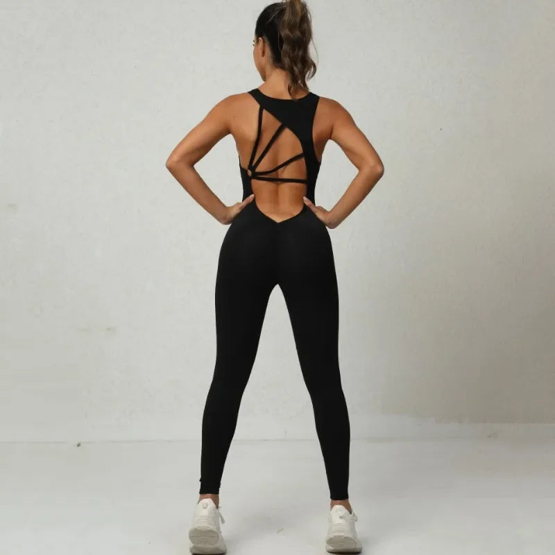 Seamless Sleeveless Yoga Jumpsuit for Women - Piña Colada