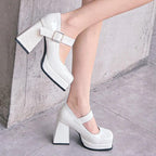 High Heels Pumps Mary Jane Shoes - Piña Colada