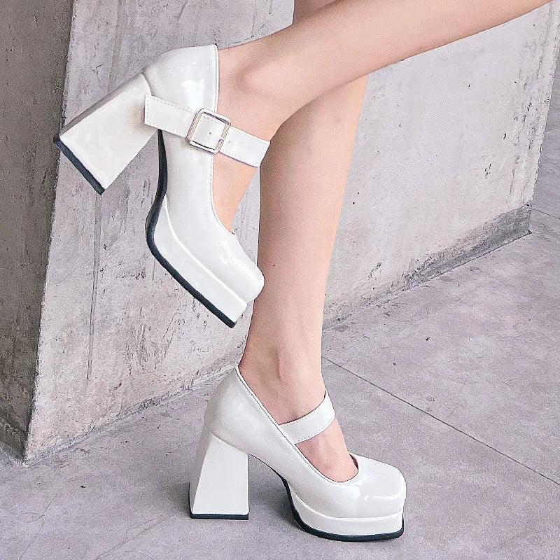 High Heels Pumps Mary Jane Shoes - Piña Colada