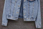 Pearl Beaded Denim Jacket - Piña Colada