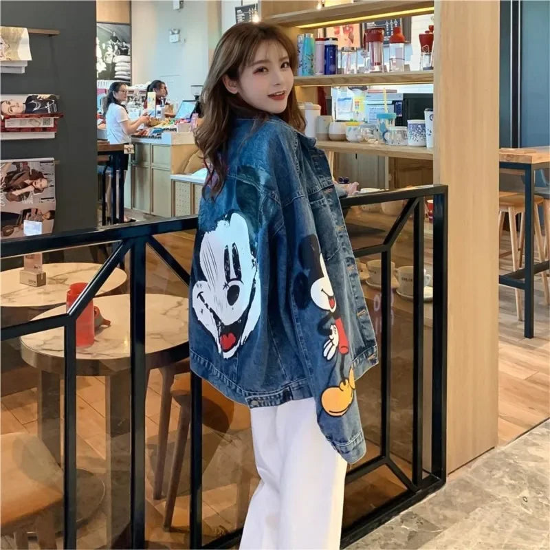 Printed Denim Jacket Cartoon - Piña Colada