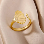 Gold Ocean Starfish & Shell Open Ring - Piña Colada