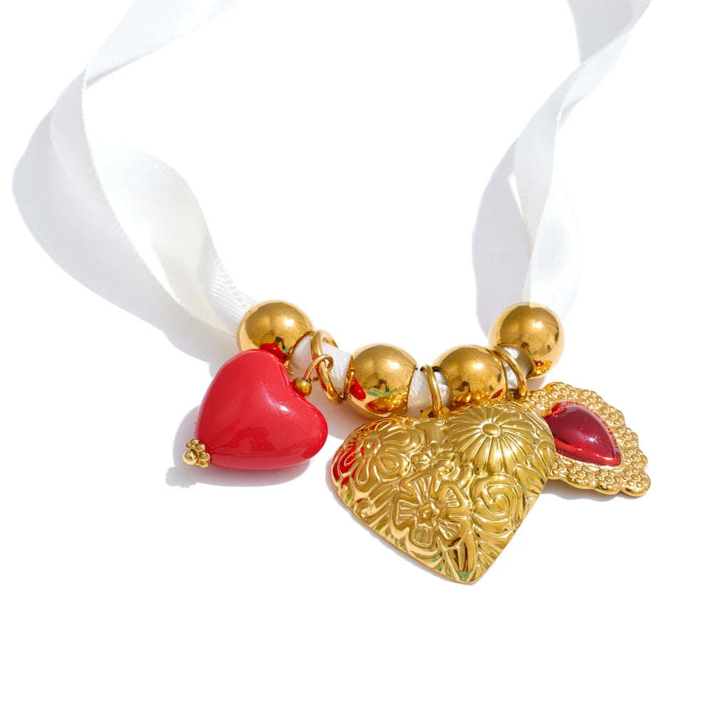 Ocean Amore Ribbon Necklace