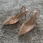 Mesh Embroidered Fashion Shoes - Piña Colada