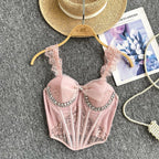 Tank Top Diamond Lace Mesh - Piña Colada