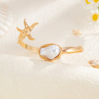 Bohemia Geometric Pearl Opening Adjustable Bracelet - Piña Colada