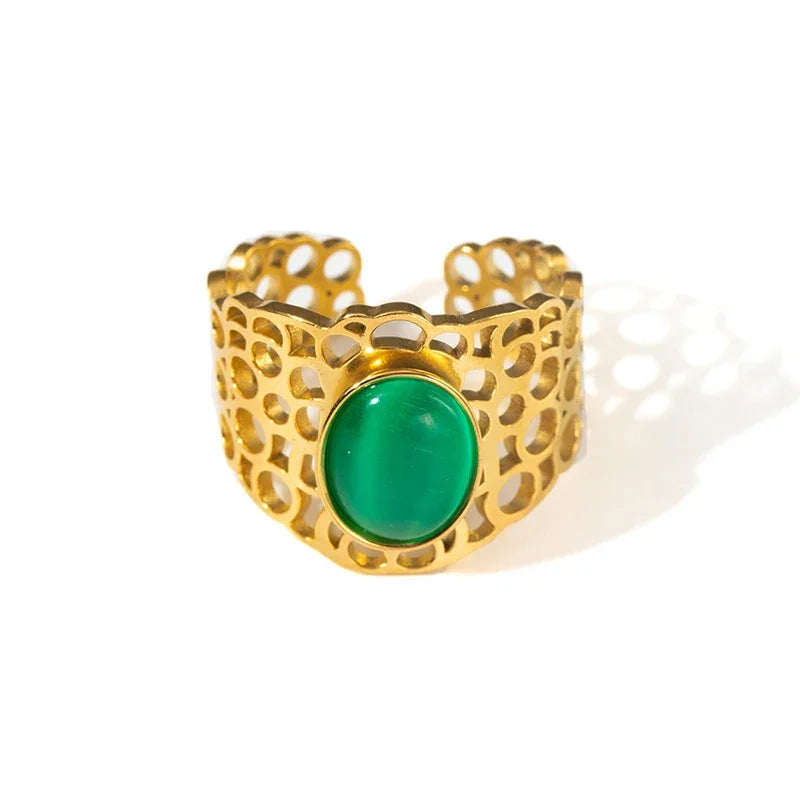 Colorful Stone Open Band Ring - Piña Colada