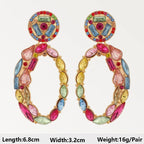 Boho Multicolor Beaded Crystal Dangle Earrings - Piña Colada