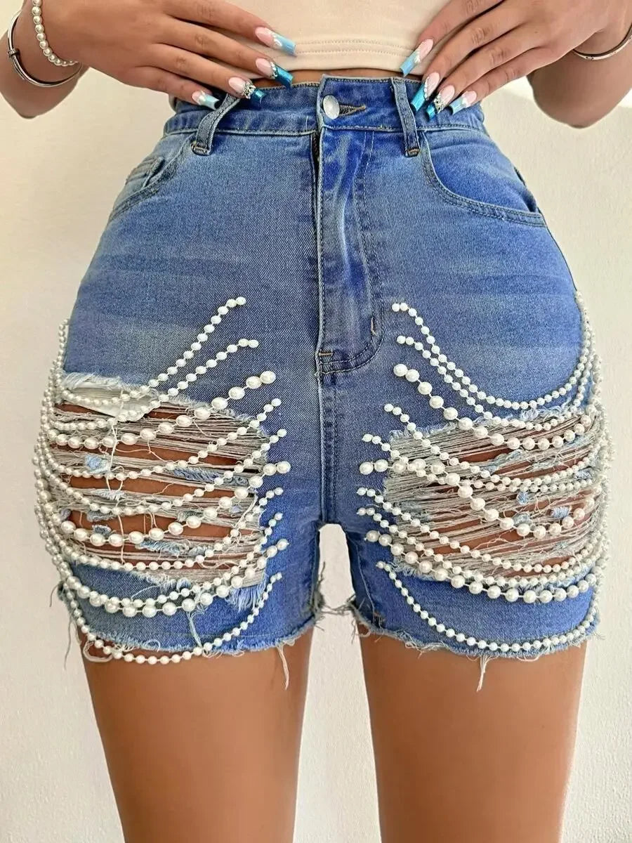 Mid-Waist Knit Casual Shorts - Piña Colada
