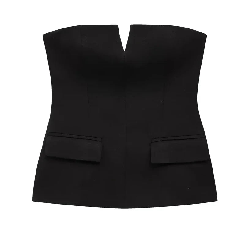 Backless Corset Tube Top – High Street Style - Piña Colada
