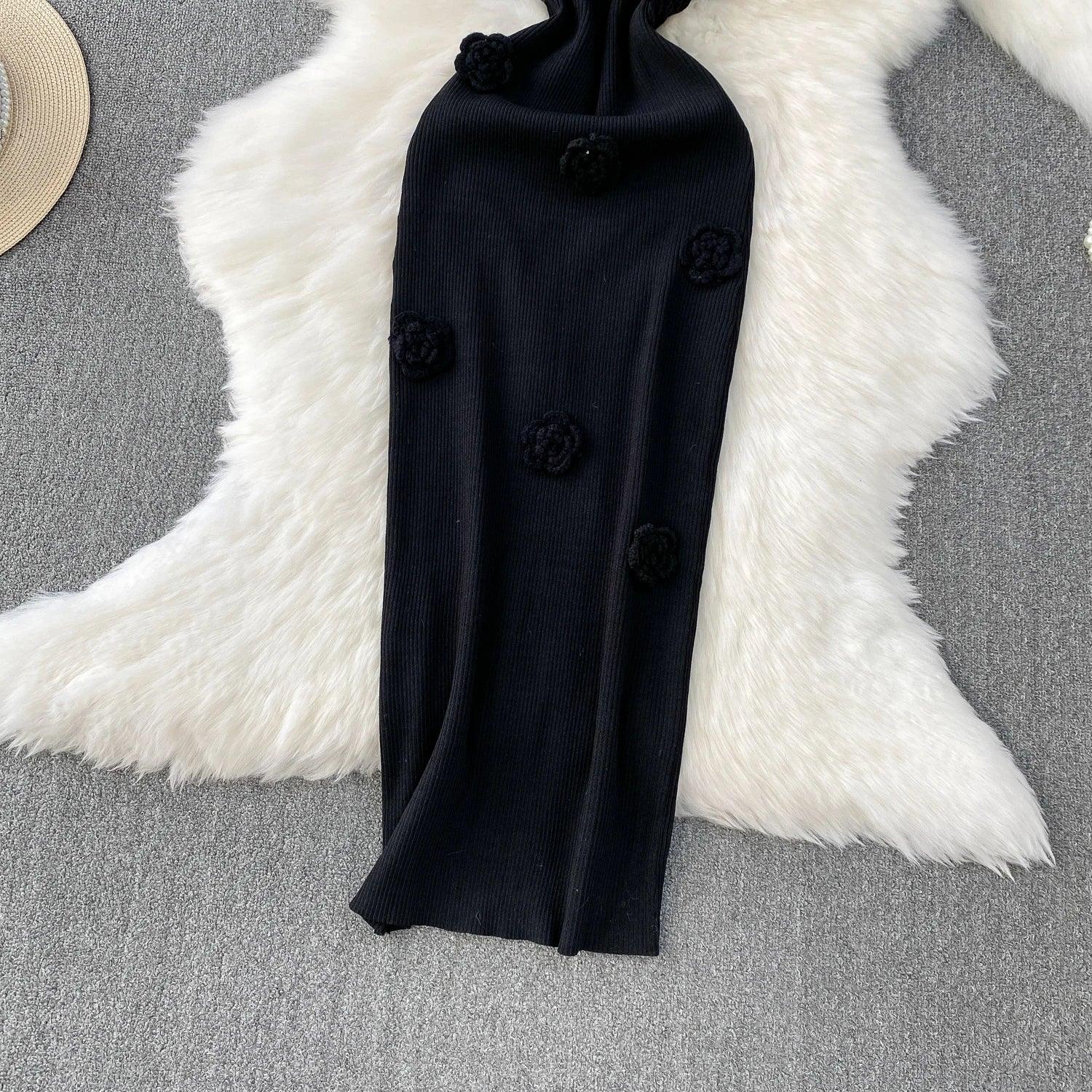 Chic Off Bodycon Dress Wrap Knitted - Piña Colada