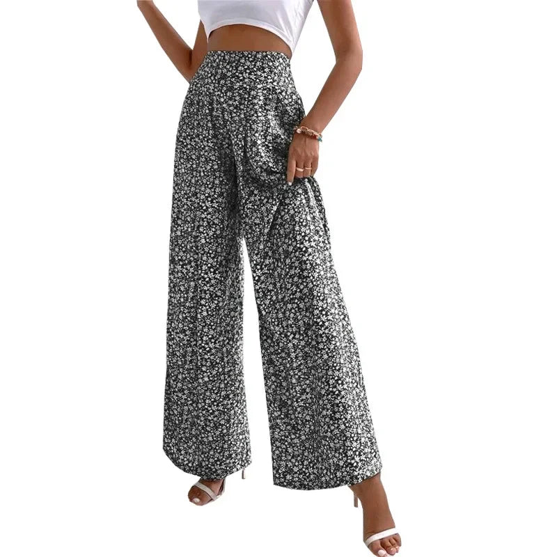 Floral high-waisted pants - Piña Colada