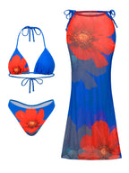 3-Piece High Waist Bikini Set with Skirt – Sexy Beachwear - Piña Colada