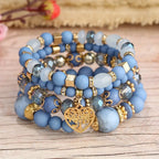 Boho Acrylic Beads Bracelet Set - Piña Colada