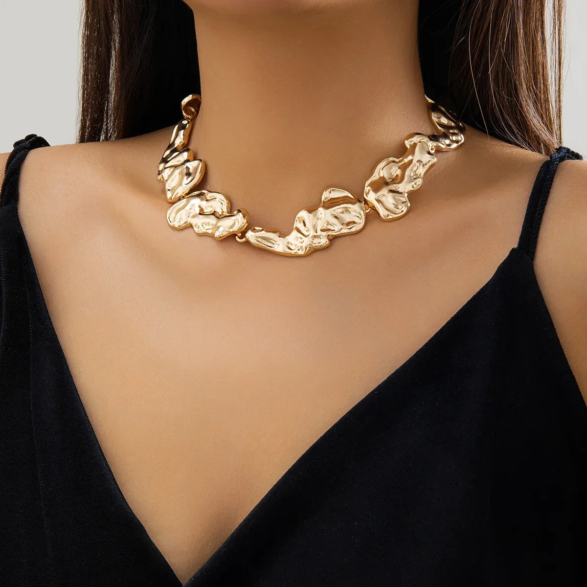 Irregular Metal Patchwork Choker - Piña Colada