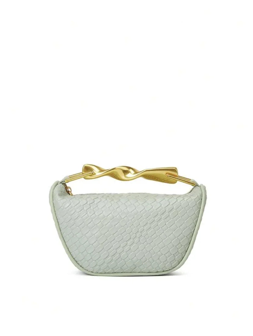 Summer Half-Moon Beach Straw Shoulder Bags Women's - Piña Colada