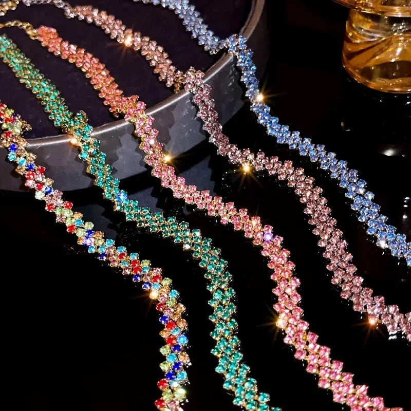 Full Rhinestone Choker - Piña Colada