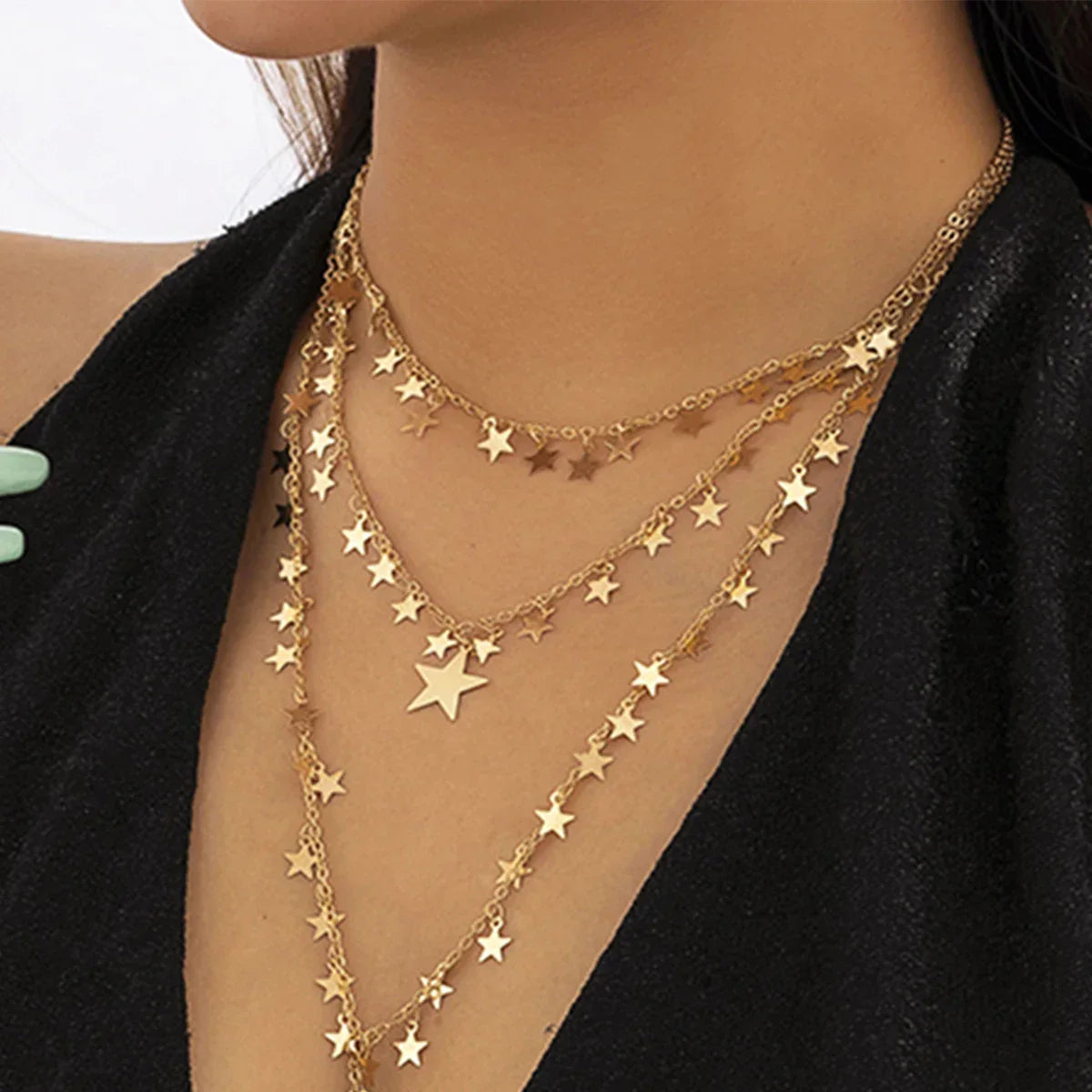 3Pcs/Set Star Tassel Long Pendant Necklace - Piña Colada