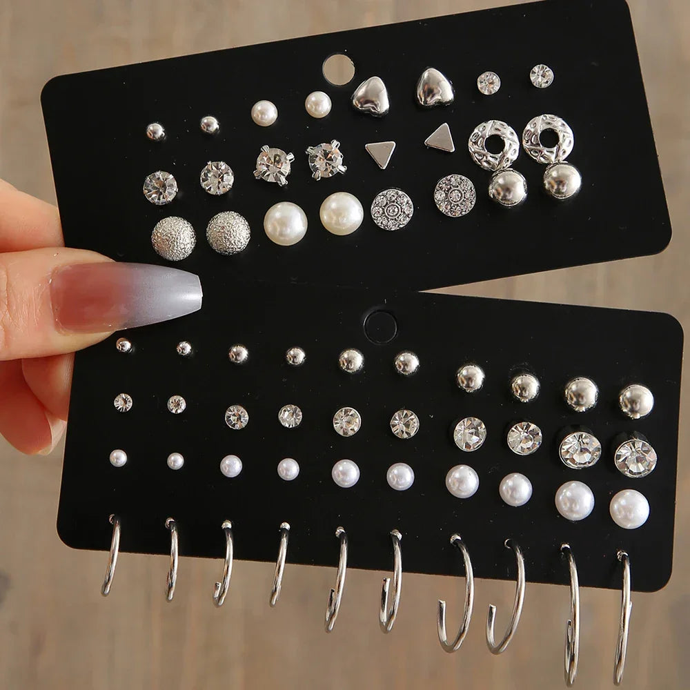 Zircon Crystal Pearl Earrings - Piña Colada