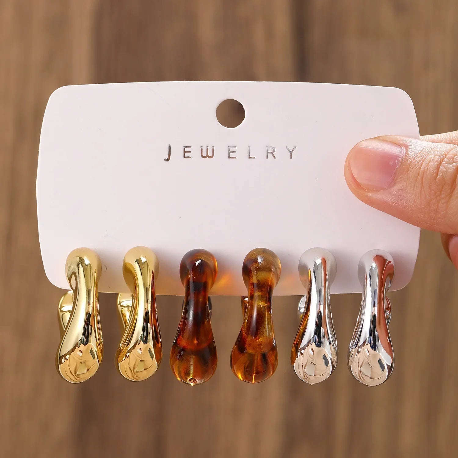 6Pcs/Set Classic Earrings - Piña Colada