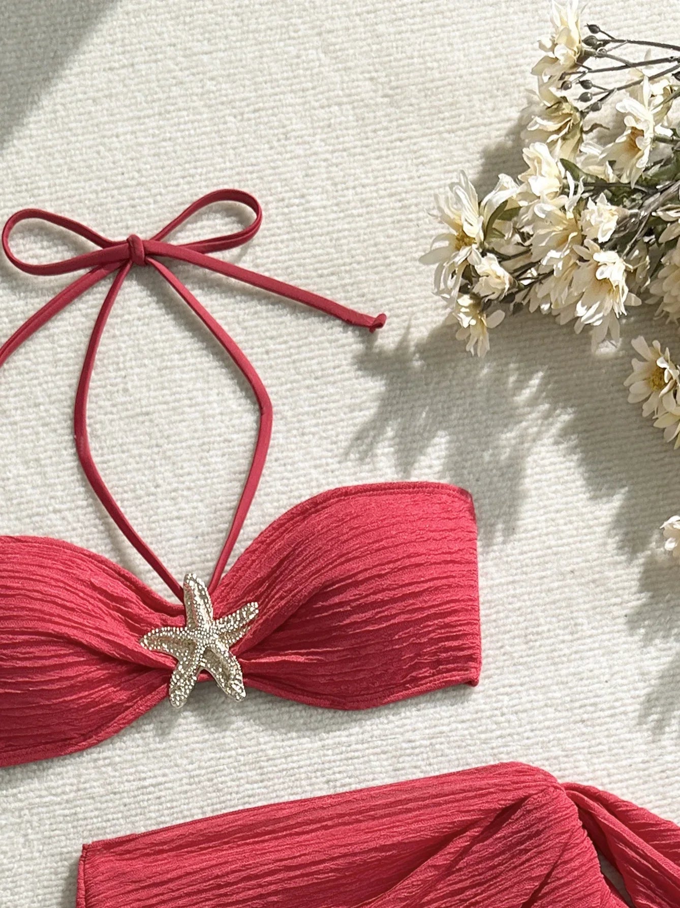 3-Piece Leopard Mesh Bikini Set – Starfish Charm & Bandeau Top - Piña Colada