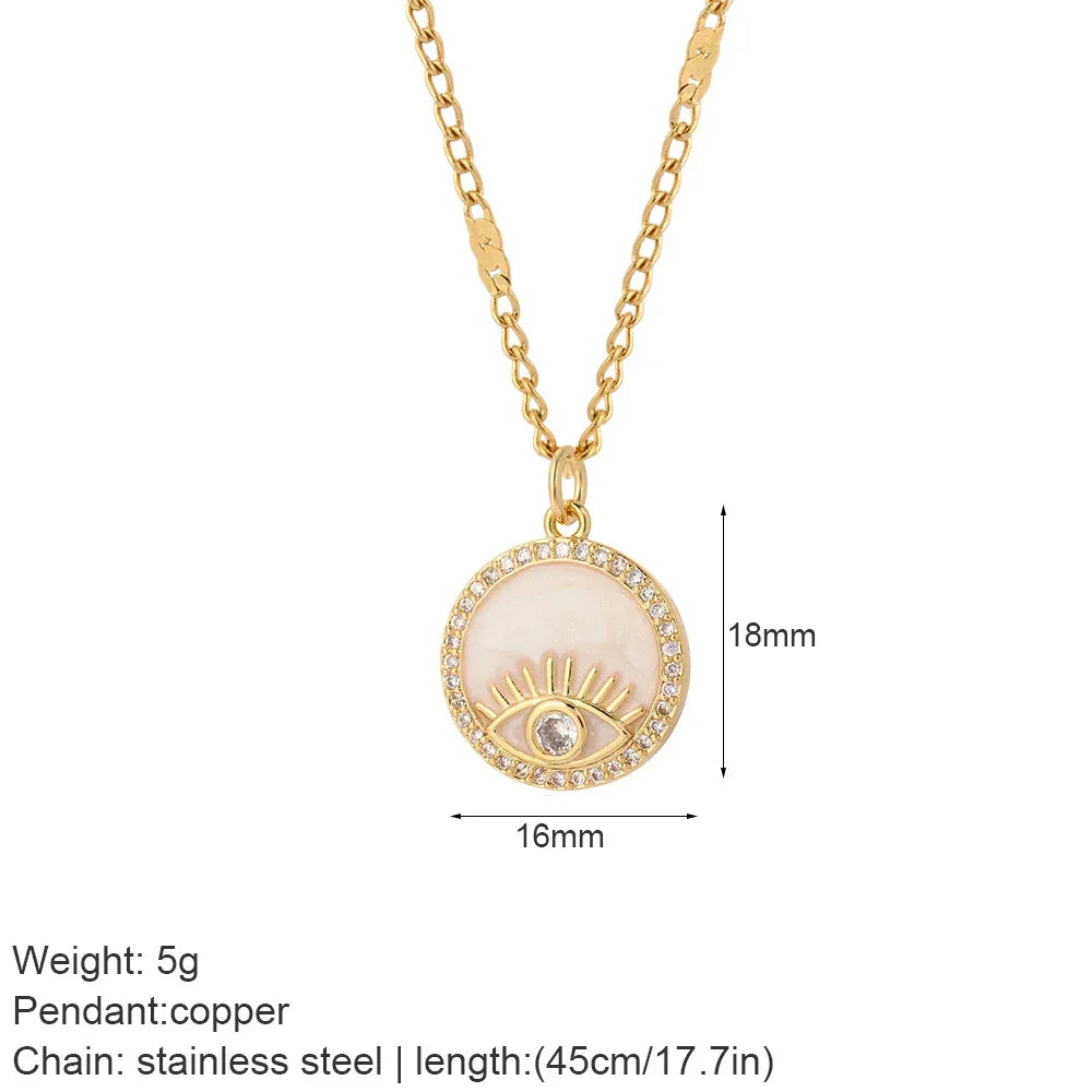 Gold Pendant Long Stainless Steel Chains - Piña Colada
