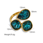 Gold Zircon Adjustable Ring