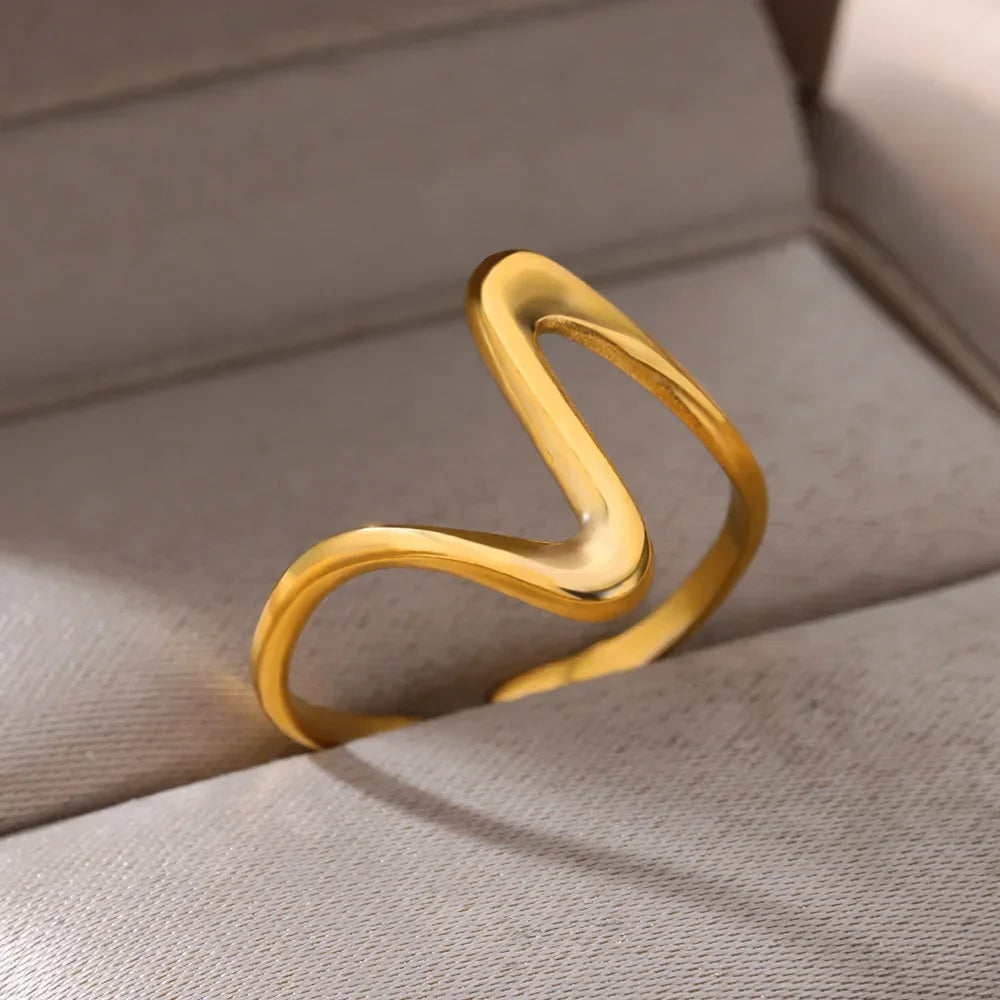Gradient Zircon 18K Gold-Plated Open Ring - Piña Colada