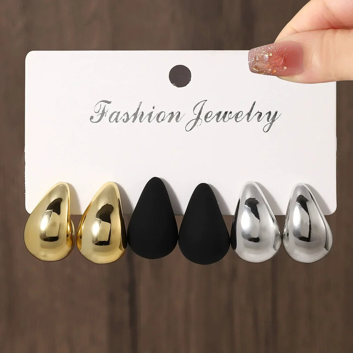 Geometric Drop Earrings – Cute & Romantic Zinc Alloy Design - Piña Colada