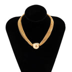 Multilayer Chain Clavicle Necklace - Piña Colada