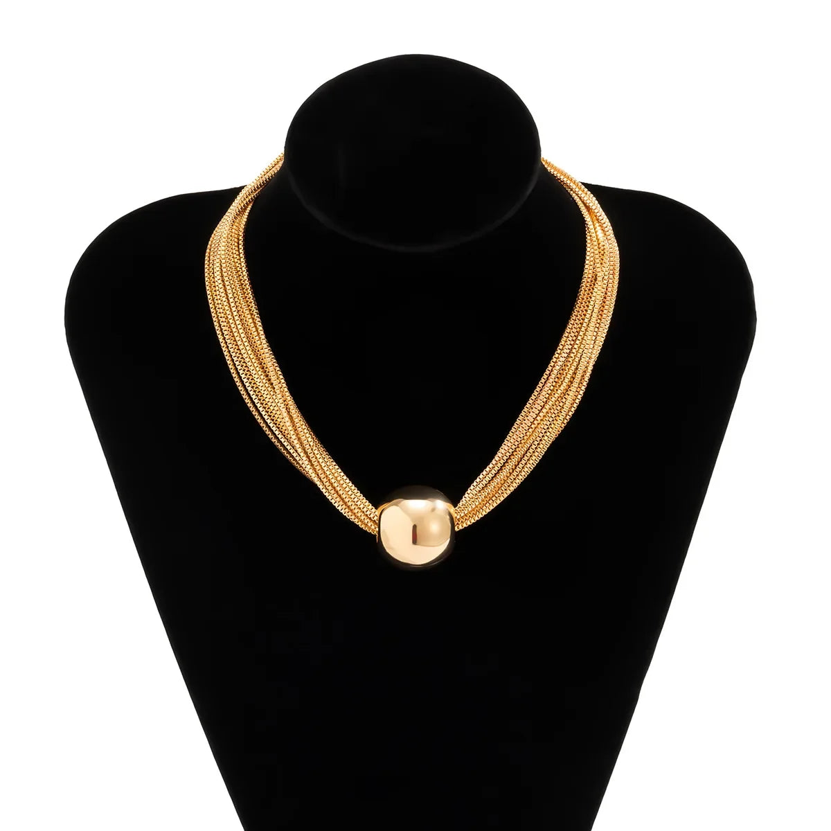Multilayer Chain Clavicle Necklace - Piña Colada