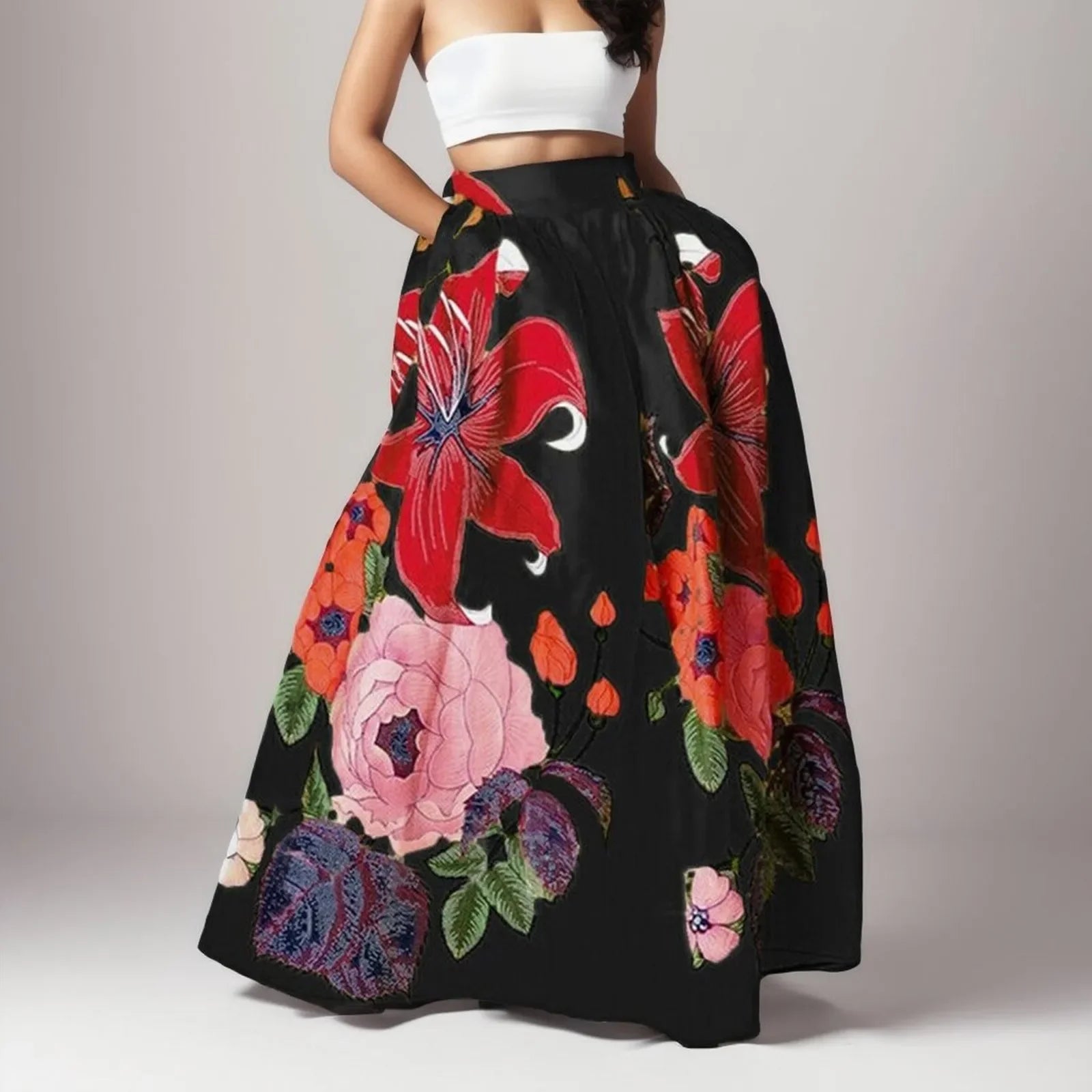 Long Skirt Large Swing High Waist - Piña Colada