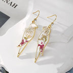 Natural Flower Dangle Earrings - Piña Colada