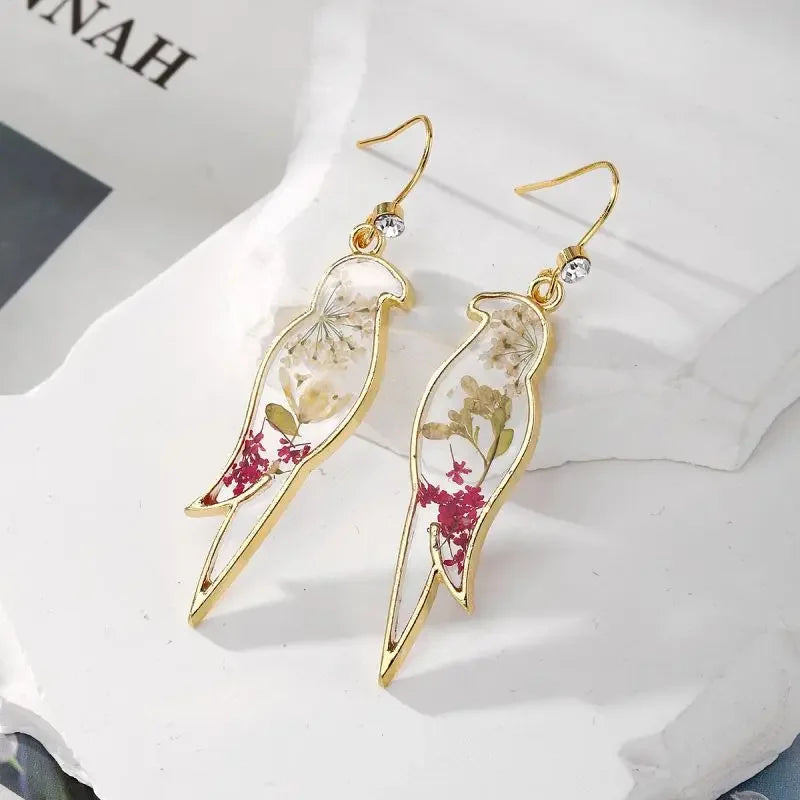 Natural Flower Dangle Earrings - Piña Colada