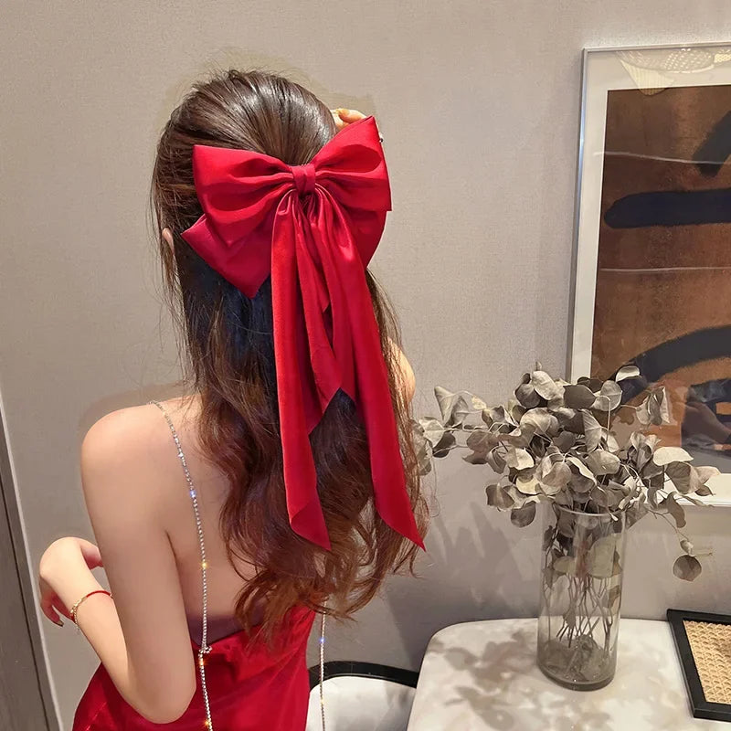 Large Bow Ribbon Hair Clip - Piña Colada