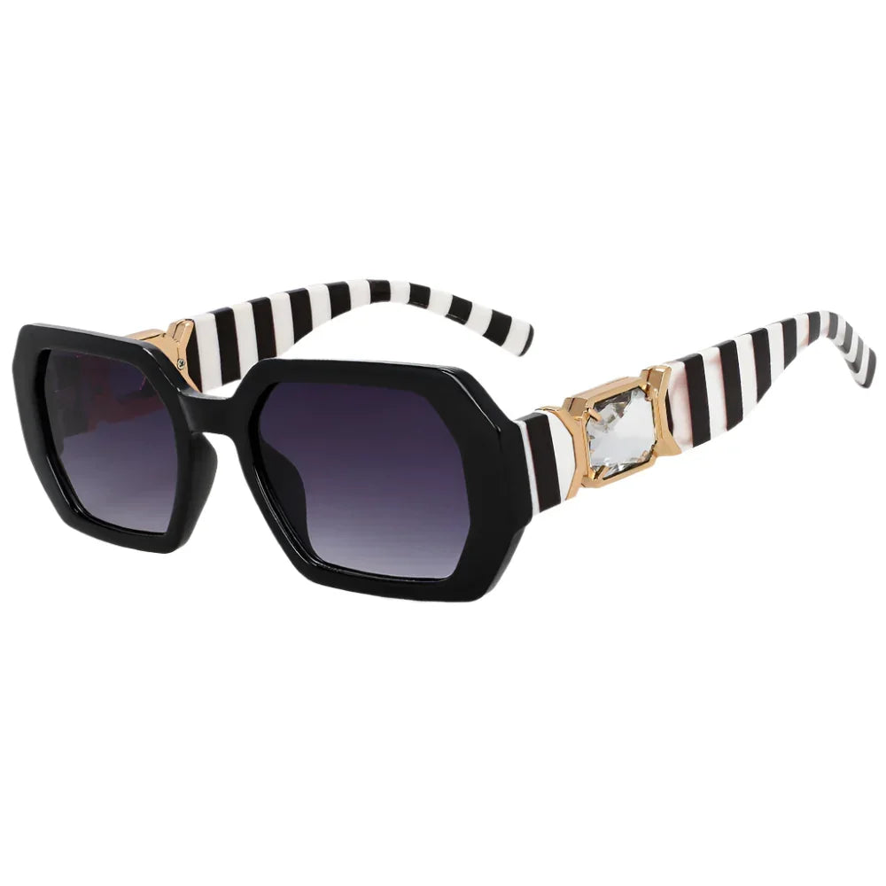 Oversized Diamond Rectangle Sunglasses - Piña Colada