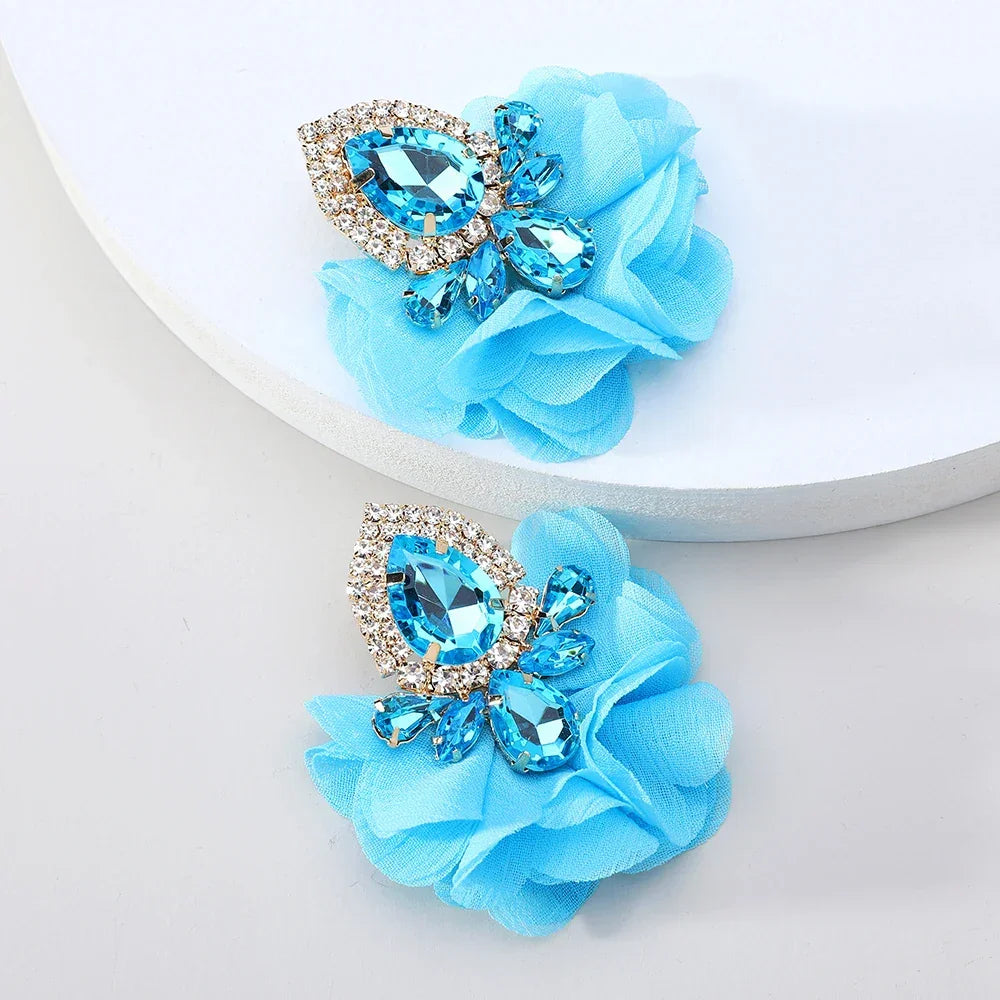 Lace Flower Cotton Drop Earrings - Piña Colada