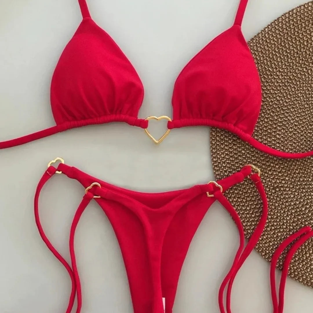 Bikini Low Waist Lace-up - Piña Colada