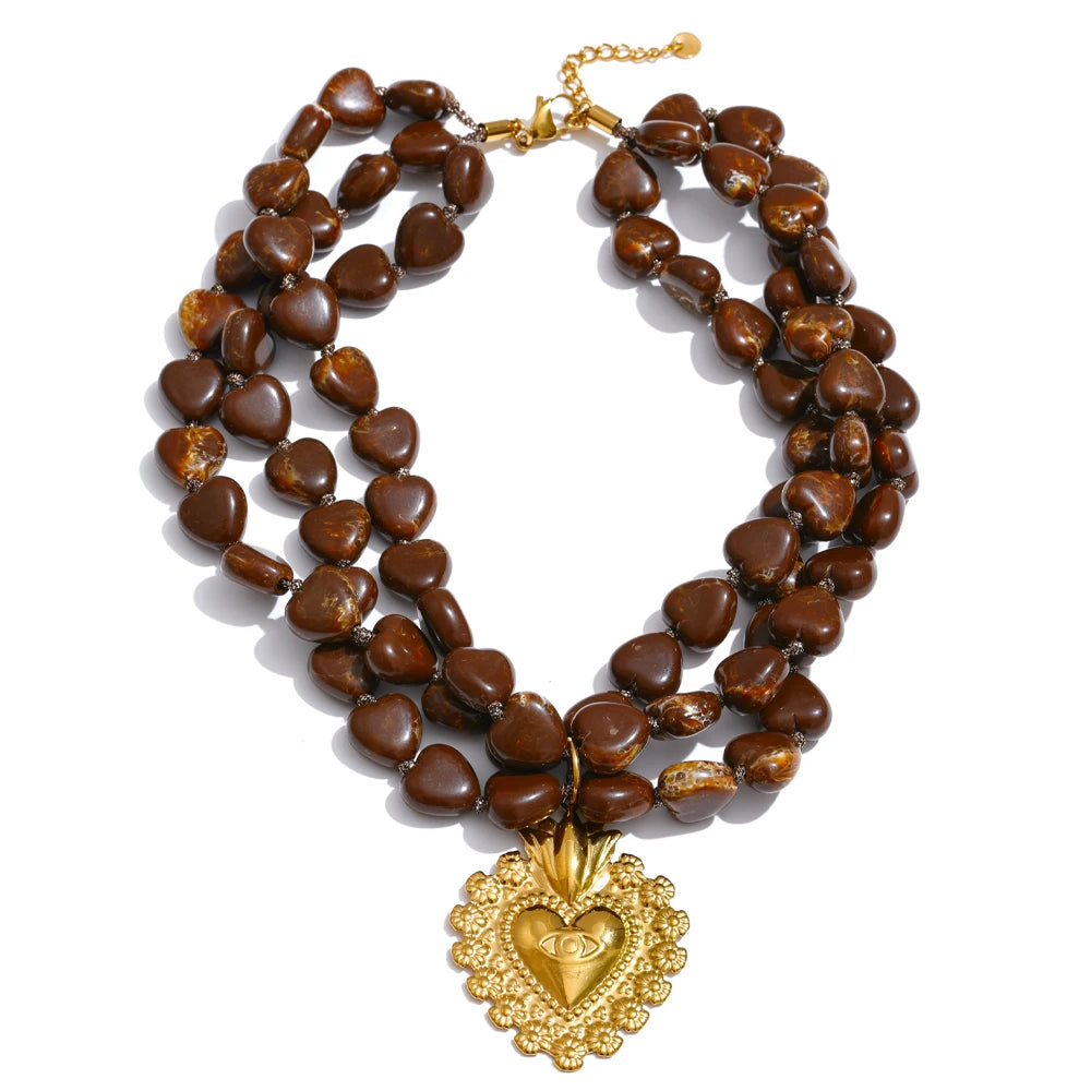 Gold Geometric Acrylic Pendant Necklace