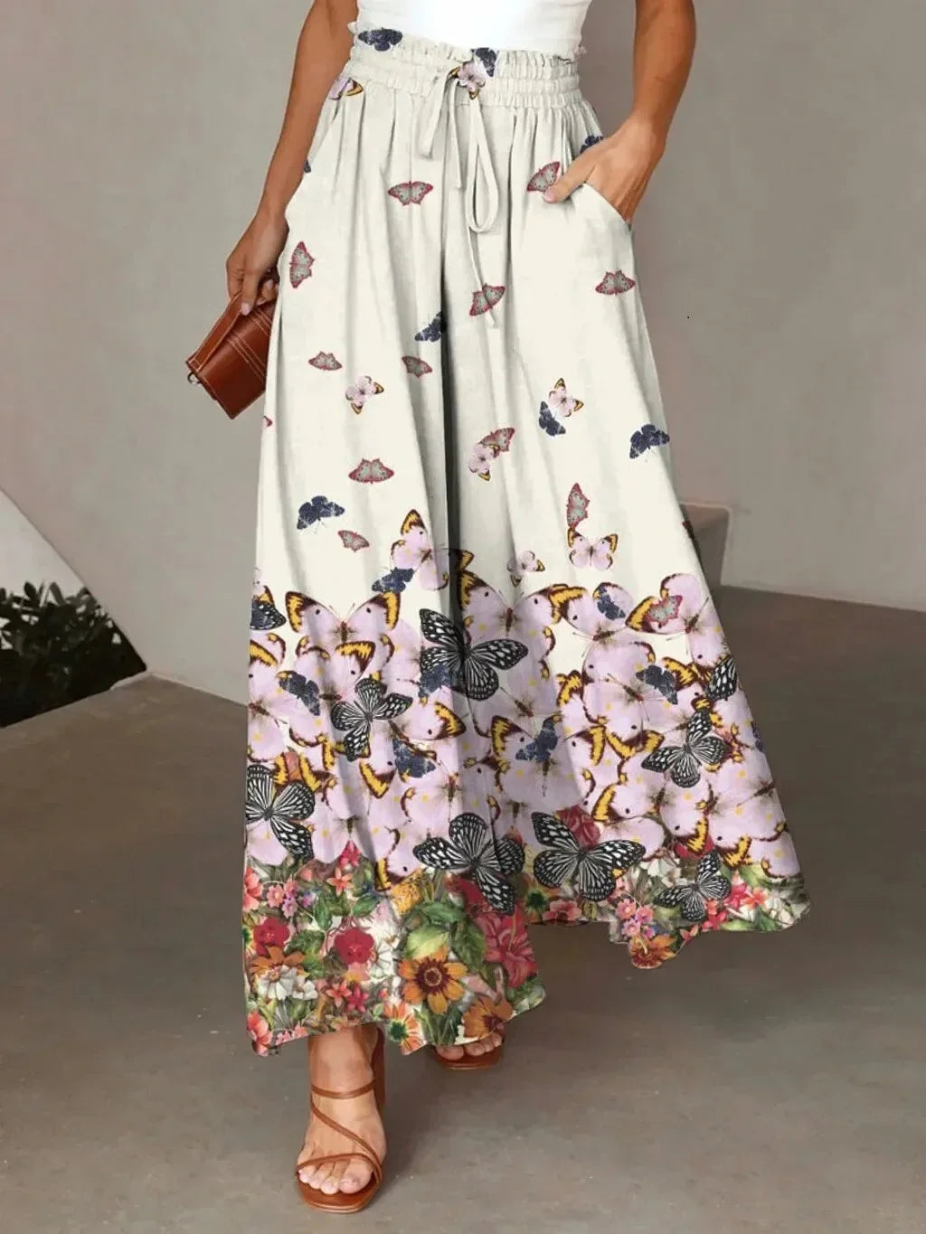 Casual Pants Baggy High-waisted - Piña Colada