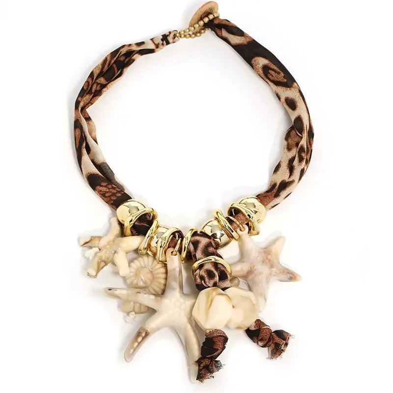 Boho Geometric Necklace Starfishs - Piña Colada