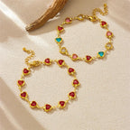 316L Stainless Steell Colour Heart Rhinestones - Piña Colada